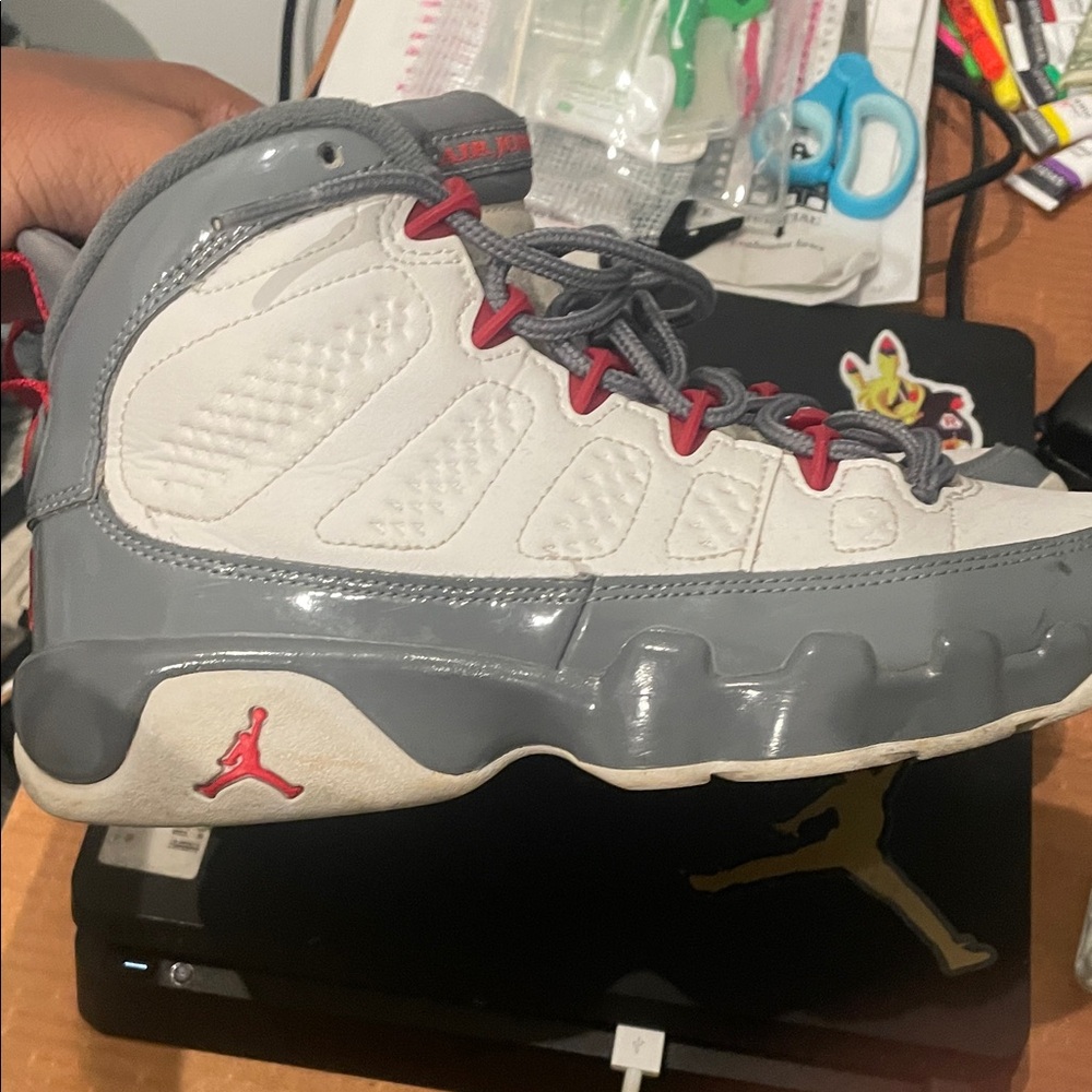 Jordan Kids Sneakers Gray and Red